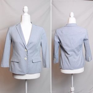 TALBOTS Blue/White Two Button Blazer Petite